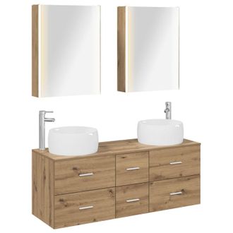 vidaXL Juego De Muebles De Ba&ntilde;o 5 Uds. Roble Artisan Vidaxl