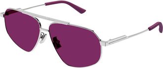 Bottega Veneta BV1194S 003 Womens Sunglasses Silver Size 61