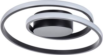 Beliani Beliani - L&aacute;mpara De Techo Led De Metal Negro Aluminio Hierro Anillos De Forma Redonda Glamour Moderno Naryn