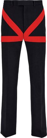 Ferragamo graphic-print tailored trousers - men - Wool - 48 - Black