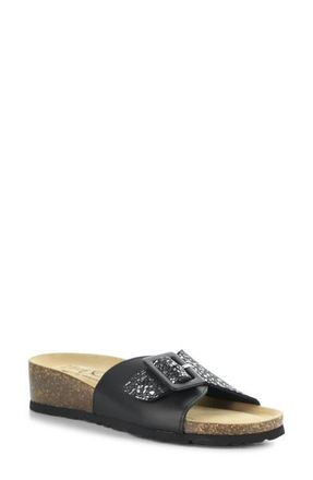 Bos. & Co. Lyra Wedge Slide Sandal in Nero at Nordstrom, Size 10-10.5Us