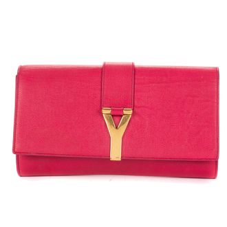 Saint Laurent Pre-owned Womens Ligne Y Clutch - Pink - One Size