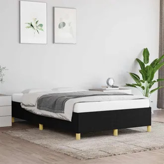 vidaXL Estructura De Cama Sin Colch&oacute;n Tela Negro 120x190 Cm Vidaxl