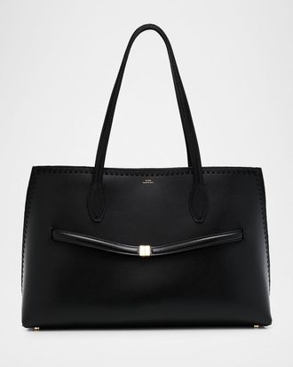 Toteme Embroidered Leather Lounge Tote Bag