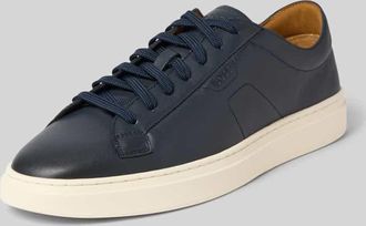 HUGO BOSS Low Top Sneaker aus Leder Modell KIERAN_TENN_BUSTD in Marine, Größe 40
