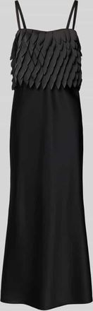 HUGO BOSS Midi-Tr&auml;gerkleid mit Laser-Cut-Formen Modell DALASER in Black, Gr&ouml;&szlig;e 32