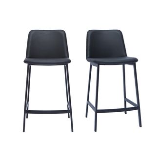 Miliboo Miliboo - Set De 2 Taburetes De Cocina De Dise&ntilde;o Negro 66 Cm Altura Arsene