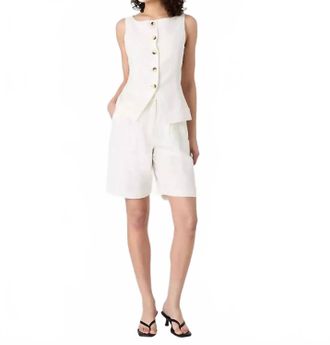 French Connection Birdie Linen Bermuda Shorts In Summer White