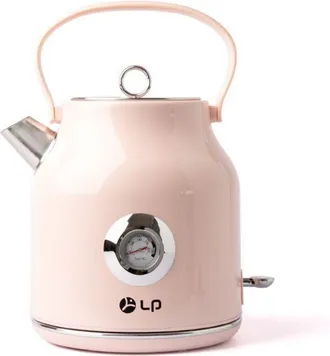 OEM Hervidor El&eacute;ctrico Retro De 1,7 L, Acero Inoxidable, Pantalla De Temperatura, Color Rosa, Rotaci&oacute;n De 360&deg; -ulisem