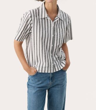 Part Two Gefion Shirt In Dark Navy Stripe