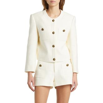Frame Denim Collarless Jacket in Cream at Nordstrom Rack, Size X-Small