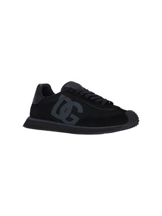 Dolce & Gabbana Leather & Polyester Low-Top Sneaker - Black