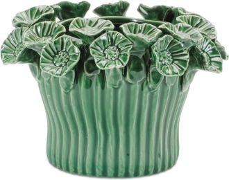 Melrose International Storeware Bud Vase with Floral Accent (Set of 2) - Green