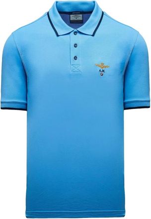 Aeronautica Piqu&eacute; Katoen Polo - Heren - Polos - Blauw - 3XL - Katoen - Tops