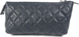 Chanel Pre-owned Pouch - Dames - Vintage Clutch - Zwart - ONE Size - Leer - Vintage