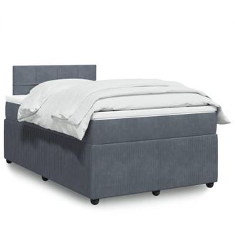 vidaXL Cama Box Spring Con Colch&oacute;n Terciopelo Gris Oscuro 120x190 Cm Vidaxl