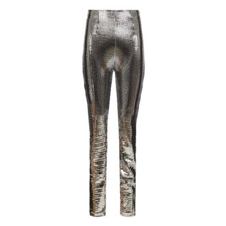 Maison Margiela Metallized Leggings - female - MM6 Maison Margiela - Leggings - Gray - XS - Trousers