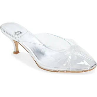 Jeffrey Campbell Crystala Knotted Open Toe Slide Sandal in Clear Silver at Nordstrom, Size 8.5