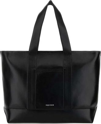 Alexander McQueen Leren shopper - Zwart