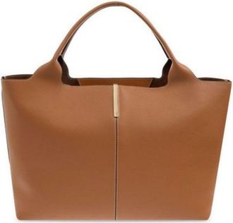 Tod's Tan Leather Shopper Tote Bag