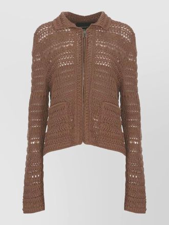 Fabiana Filippi crochet knit cardigan long sleeves sequins pockets