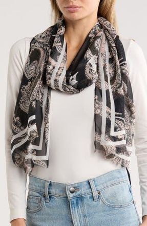 AllSaints Lita Oblong Scarf in Black 001 at Nordstrom Rack