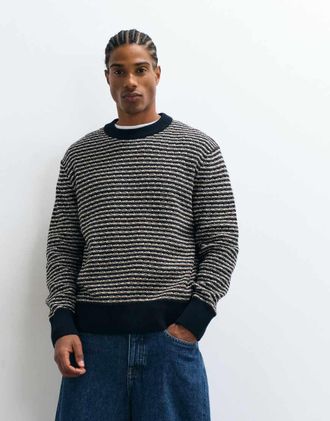 Selected Maglione strutturato in maglia 100% cotone navy-blu navy
