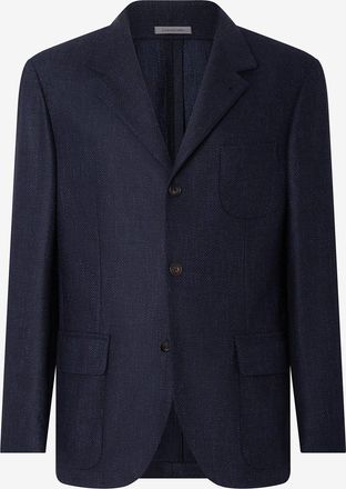 Corneliani Blue wool, cashmere and stretch silk twill jacket