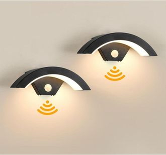 OEM Aplique Led De Pared Para Exterior/interior De 24 W Con Sensor De Movimiento, Paquete De 2, Resistente Al Agua Ip65, Foco Led Para Jard&iacute;n, Garaje Y Pa