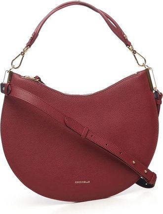 Coccinelle Tassen, Dames, Rood, ONE Size, Leer, Double Grainy Leather Handbag