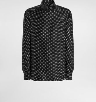 Dolce & Gabbana Polka Dot-print Silk Twill Martini Shirt - Man Shirts Multicolor 37