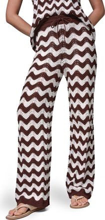 DKNY Scallop Stripe Pointelle Pants in Canyon/Cream at Nordstrom, Size X-Small