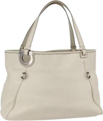 Ferragamo Pre-owned Tote Bag - Dames - Vintage Shopper - Wit - ONE Size - Leer - Vintage
