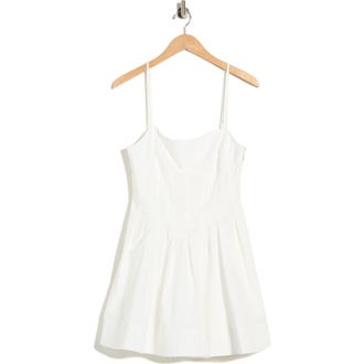 SIMKHAI Kitt Cotton Blend Fit & Flare Minidress in White at Nordstrom Rack, Size 14
