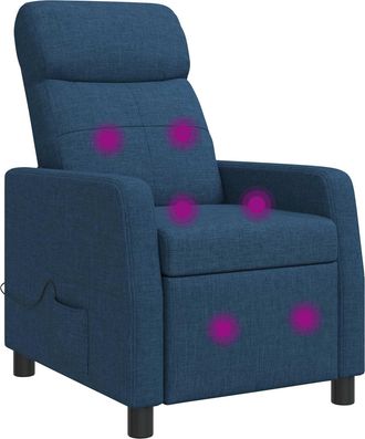 vidaXL Silla De Masajes Reclinable Azul Tela Vidaxl