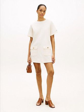 Tommy Hilfiger Gold-Tone Button Mini Shift Dress