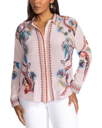 Johnny Was Plus Morelia Silk Shirt