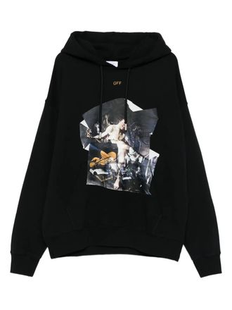 Off-white artwork-print hoodie - men - Cotton - S - Black