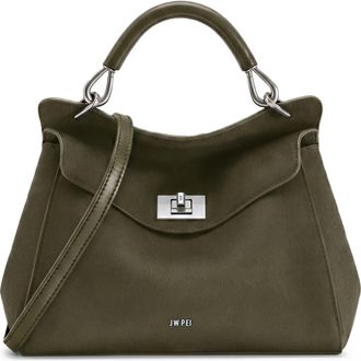 JW PEI Lucia Faux Suede Top Handle Bag in Dark Olive at Nordstrom