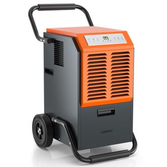 Costway Costway 63L Commercial Dehumidifier Industrial Dehumidifier 5.5L Water Tank Portable in Grey