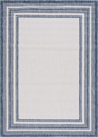 Safavieh Alfombra geom&eacute;trico de polipropileno blanco/azul, 122 x 170 cm