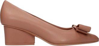 Ferragamo Viva Donnas D&eacute;collet&eacute; in pelle rosa/cipria