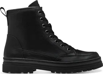 Marco Tozzi Zwarte enkellaarsjes voor vrouwen - Dames - Veterlaarzen - Zwart - 39 EU - Schoenen