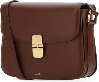 A.P.C. Womens Grace Crossbody Bag Brown Vache