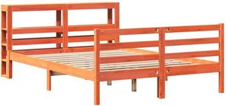 vidaXL Cama Sin Colch&oacute;n Madera Maciza De Pino Marr&oacute;n Cera 120x200 Cm Vidaxl