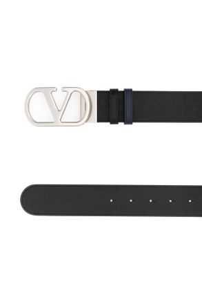 Valentino Garavani Mens Reversibile Belt Black Calf Leather