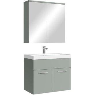 Badplaats Badplaats - Set mobili da bagno Montreal 01 60 cm - Verde opaco - con armadio a specchio