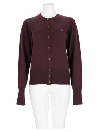 Vivienne Westwood Grey Classic Embroidered Wool Cardigan