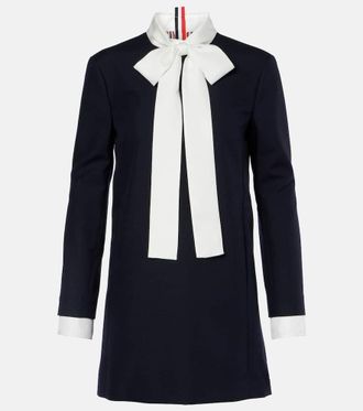 Thom Browne Silk-trimmed virgin wool minidress