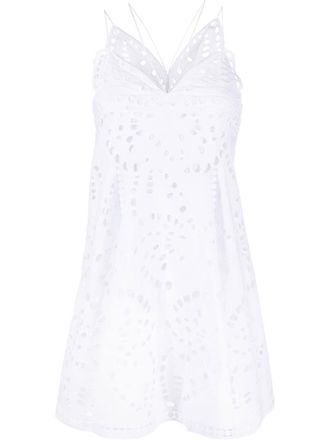 Alberta Ferretti Broderie Anglaise mini dress - women - Polyester/Cotton/Cotton - 36 - White